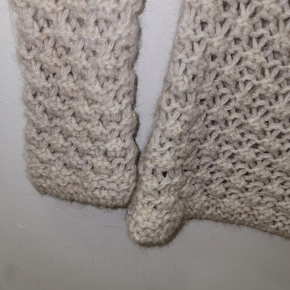 Slim fit open knit Italian wool tunic tan sweater mohair alpaca small Berretti - Picture 4 of 9